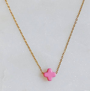 Pink cross necklace- so very blessed