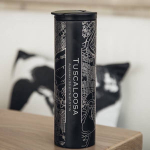 Black Tuscaloosa Map Tall Insulated Cup