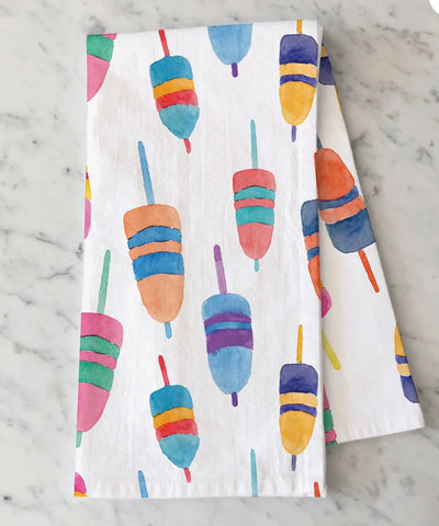 Colorful Buoys Tea Towel