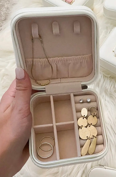 Blush Pearlized Mini Jewelry Case