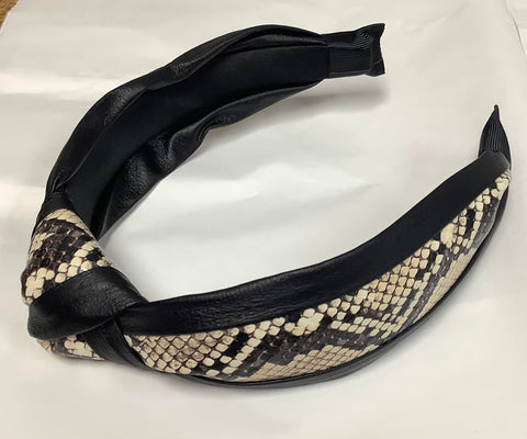 Black and Tan Snakeskin Headband