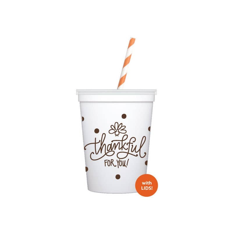 Thankful for you Kid Cup set with lid & straw (set of 6)