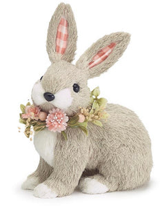 Sitting bunny with floral