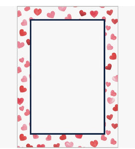Red Heart Border Notepad