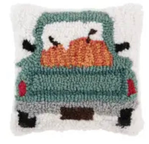 Fall/Harvest Pumpkin Hooked Pillow