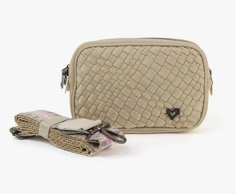 Prenelove Tan Woven Crossbody