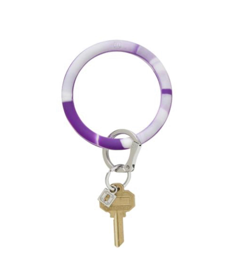 Silicone Deep Purple marble oventure key ring