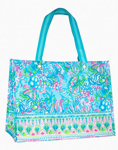Lilly Pulitzer Aqua Market Carryall