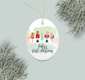 Nutcracker Baby’s First Christmas Ceramic Painted Ornament