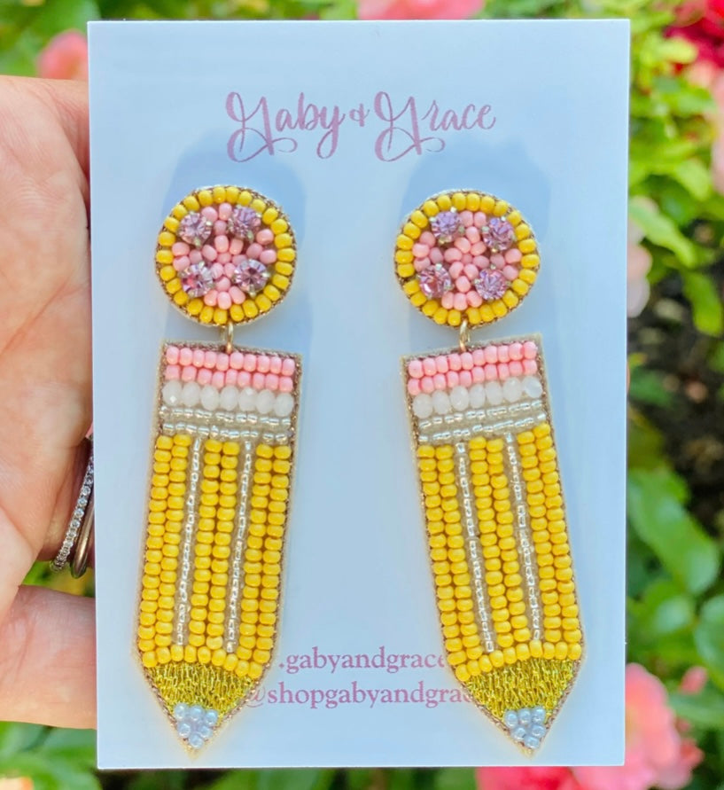 Pencil Beaded Earrings