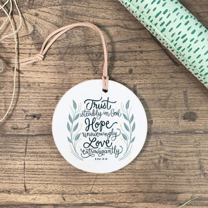 Round Trust Hope Love Ornament