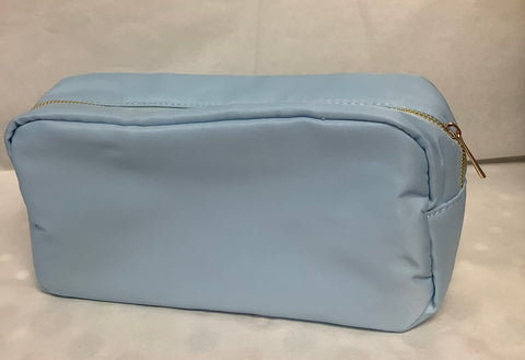 Light Blue Nylon Cosmetic Bag