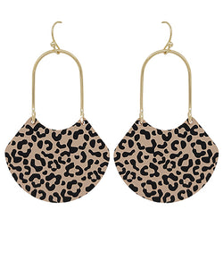 Brown Leopard Arch Earrings