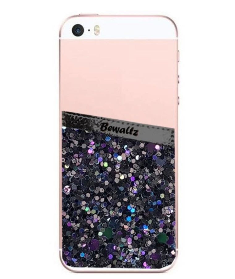 Glitter Phone Pocket- Black
