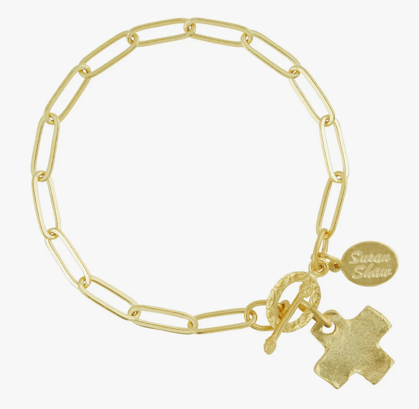 Susan Shaw Cross Paperclip Bracelet (2695C)