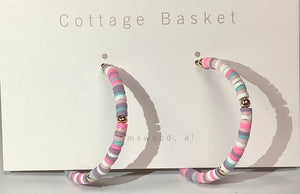 Pink/Multi Hoop Earrings