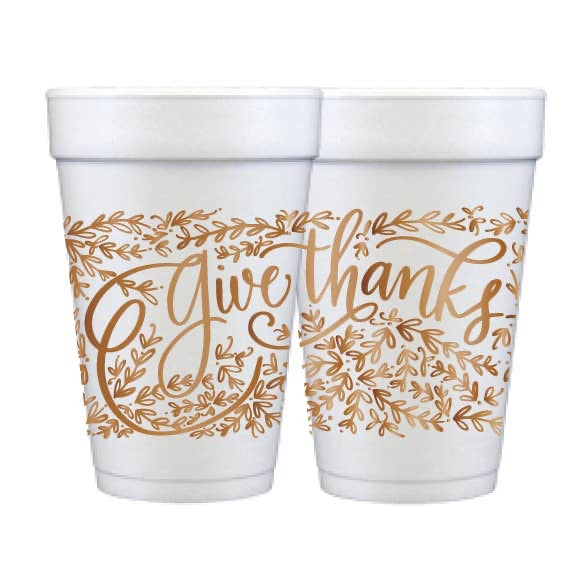 Give Thanks Foam Cup Set (set of 12)