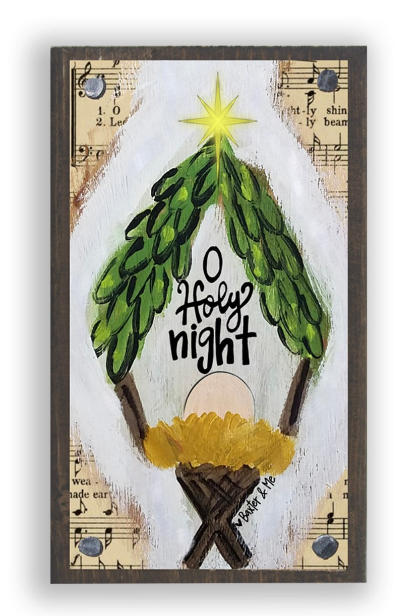 O Holy Night (Manger) Wood Block