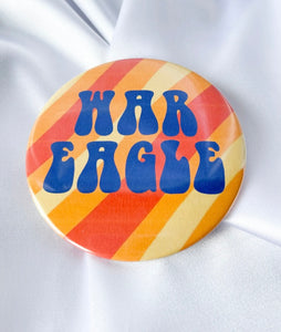 Auburn Groovy War Eagle Button