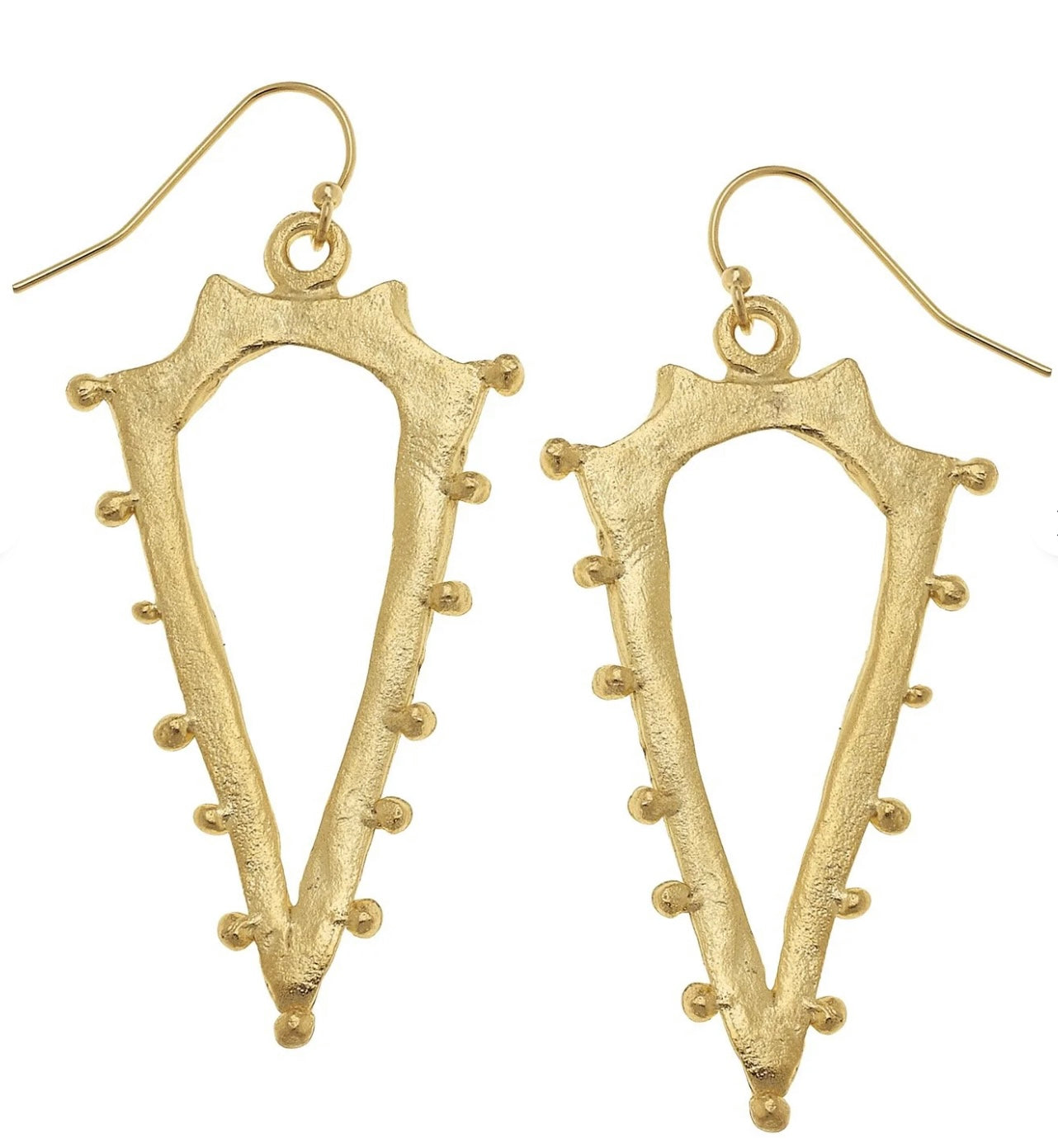 Susan Shaw Gold Beaded Point Earrings