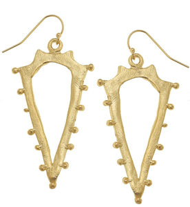 Susan Shaw Gold Beaded Point Earrings