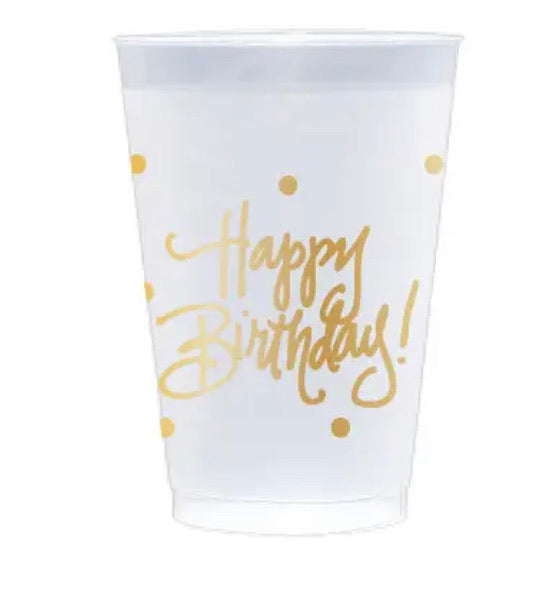 Happy Birthday Frosted Flex Cups