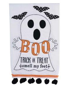 Trick or Treat Smell My Feet Ghost Tea Towel