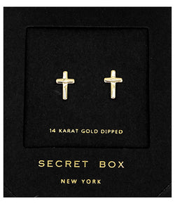 Gold Dipped Cross Studs