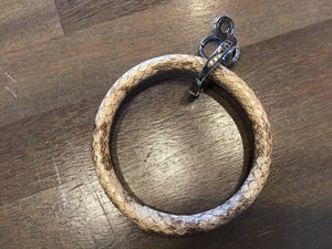 Leather oventure snakeskin tan Key ring