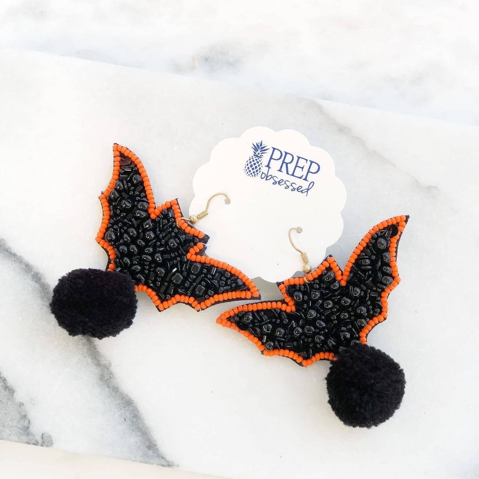 Beaded Bat Earrings