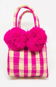 Pink Schooner Straw Mini Bag