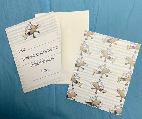 Airplane Children’s Fill-In-The-Blank Thank You Notecard