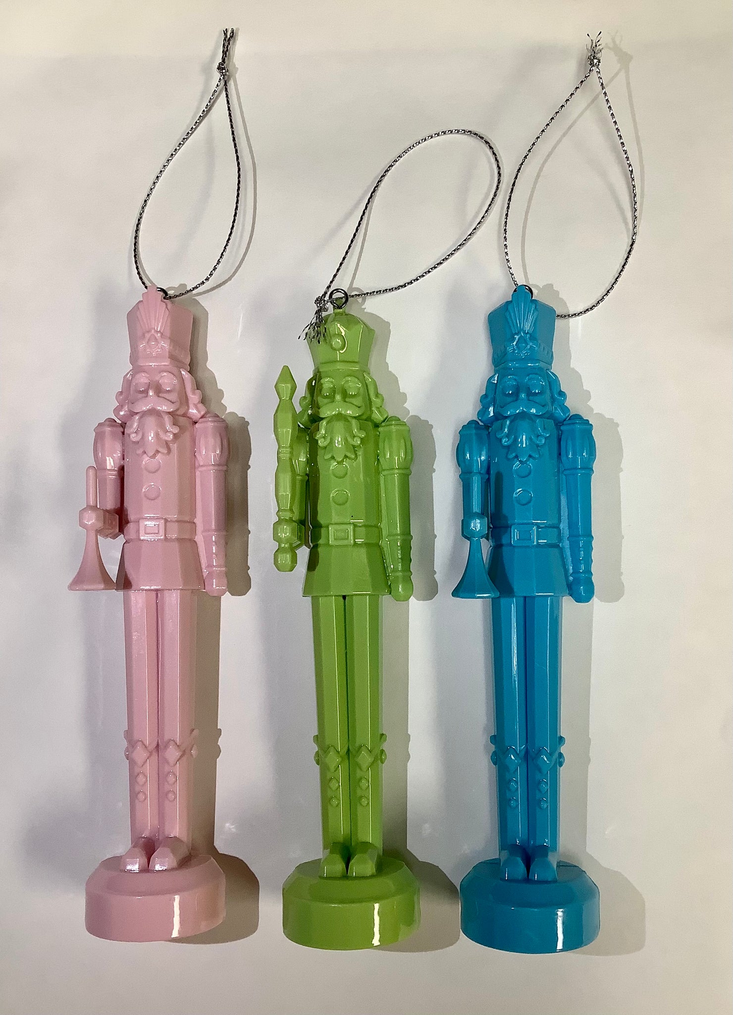 Plastic Nutcracker Ornament (Pink, Green, or Blue)