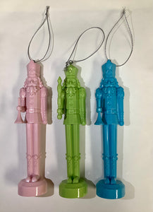 Plastic Nutcracker Ornament (Pink, Green, or Blue)