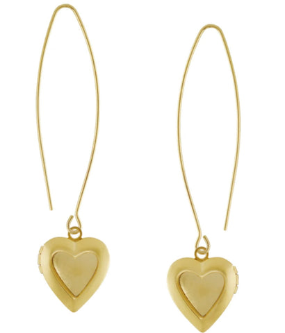 Susan Shaw Heart Locket Threader Earrings (1142H)