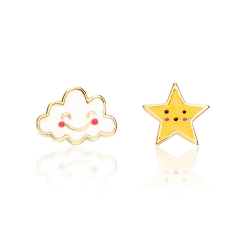Cloud and Star Stud Earrings