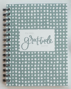 Gratitude green polka dot