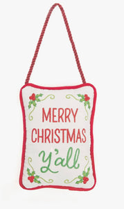 Merry Christmas Y’all Velvet Door Hanger