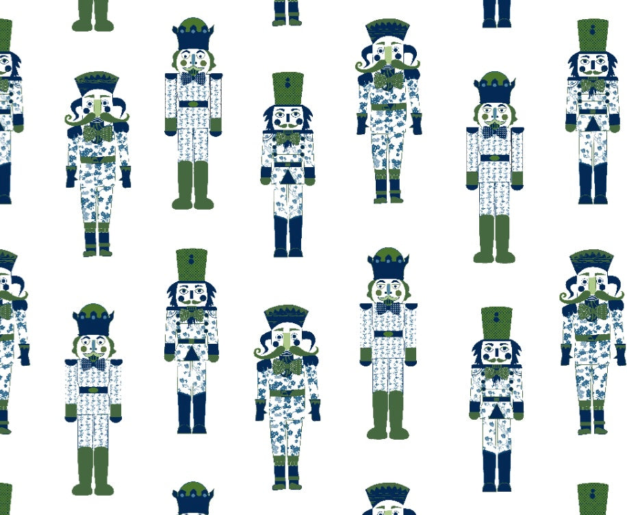 Blue and Green Nutcracker Gift Wrap