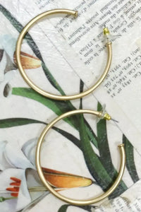 Skinny Matte Gold Hoop Earringd