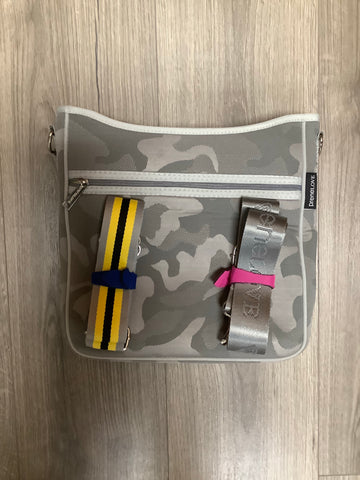 Silver Camo Neoprene Messenger Bag