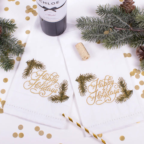 Happy Holidays Tea Towel