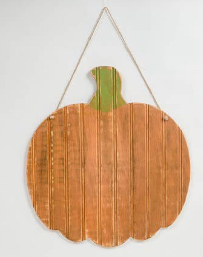 Orange wooden 18” door hanger