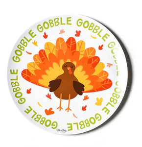 Gobble Gobble Thanksgiving Turkey Melamine Plate