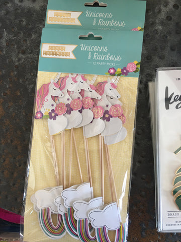 Unicorn rainbow party sticks