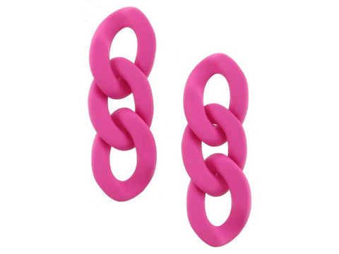Hot Pink Chain Link Earrings