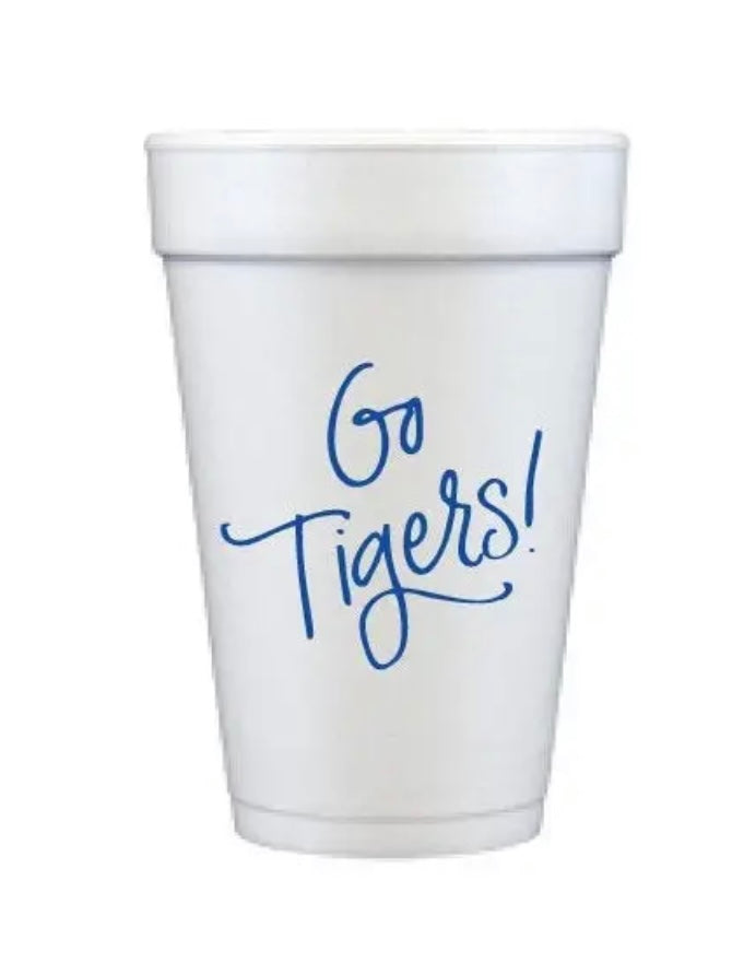 Go Tigers! Styrofoam Cups (Pack of 12)