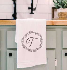 Monogram Tea Towel- Letter “T”