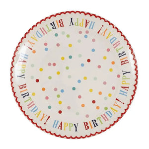 Polka Dot Happy Birthday Plate