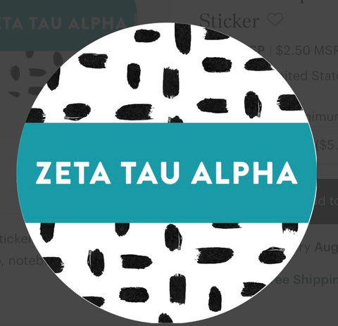 Zeta Tau Alpha Round Sticker
